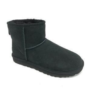 UGG Women's Classic Mini II Black Ankle Boots Suede-New